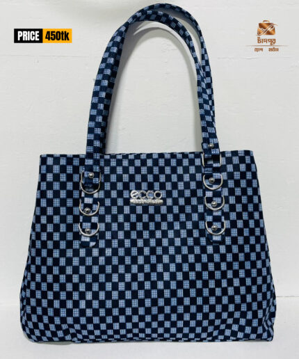 checkered pattern tote bag