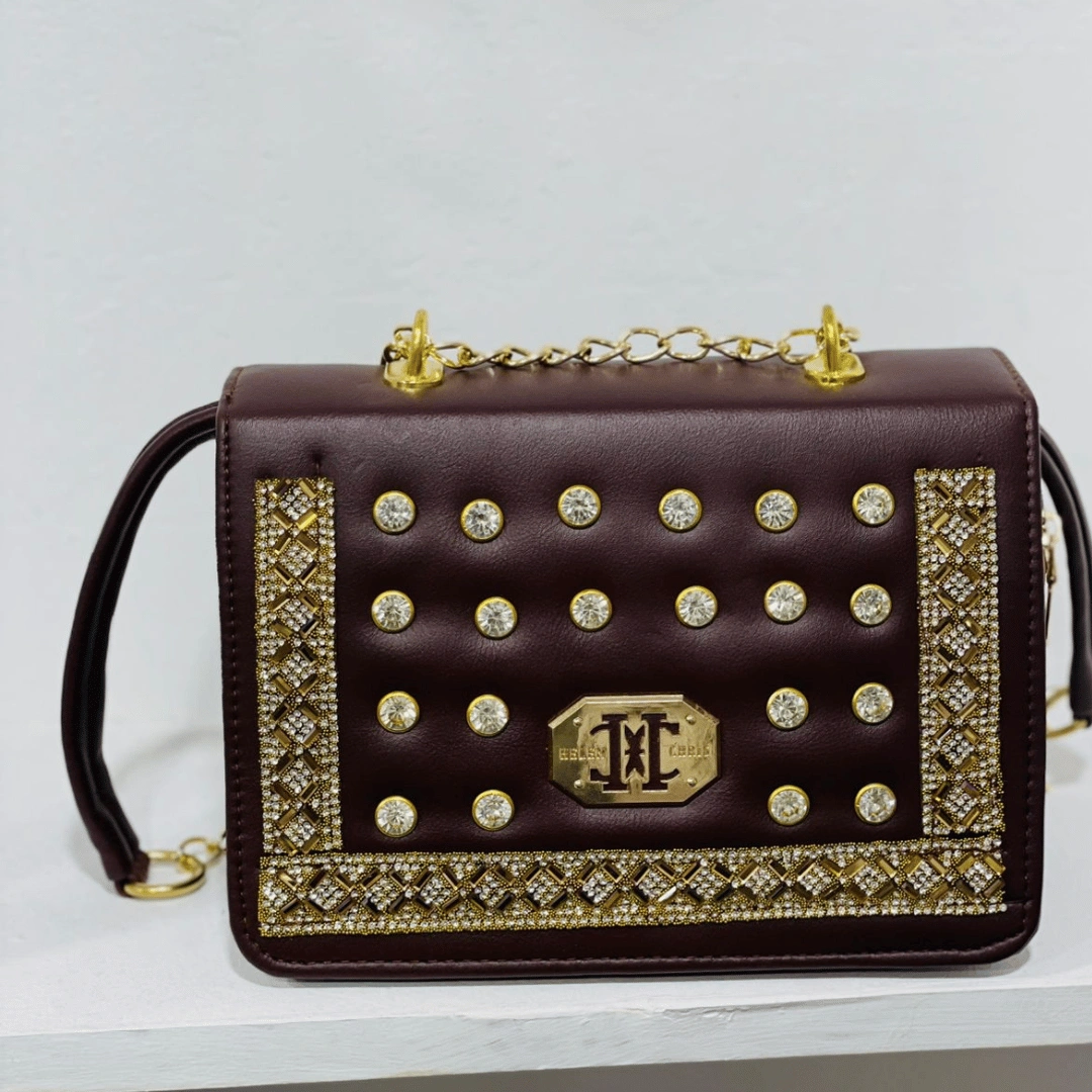 9 Badgley Mischka Pearl Bag (Brown) - Image 1